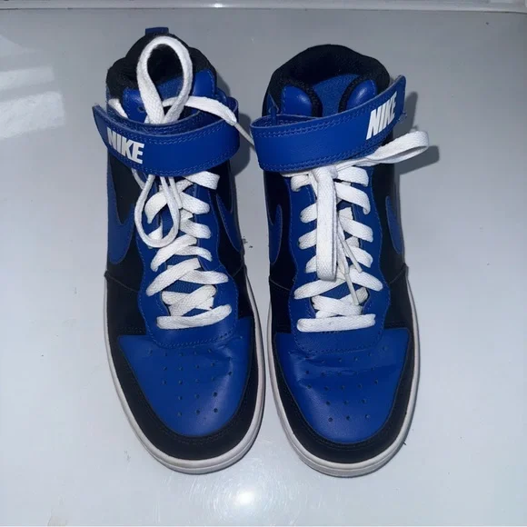 Nike | DM8872-001 Big Kids Court Borough Mid 2 Blue & Black | Size Y6 - Picture 2 of 9